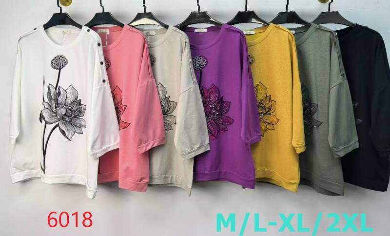 Bluzki damskie Roz M/L-XL-2XL, Mix Kolor Paczka 12 szt